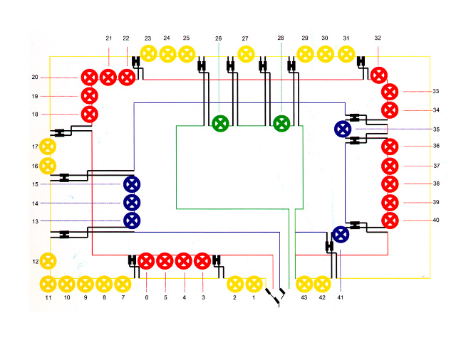 "Wohnmaschine" (Unité d'Habitation), 2002, installation, projection 4:
  'Wiring diagram' / 'Schaltplan', slide (Kirsten Kötter)