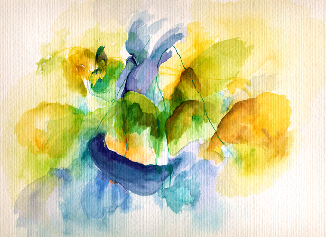 Kirsten K&ouml;tter: Site-specific painting, Malerei vor Ort, Sp&auml;tsommer 2003, Aquarell, 30 &times; 40 cm