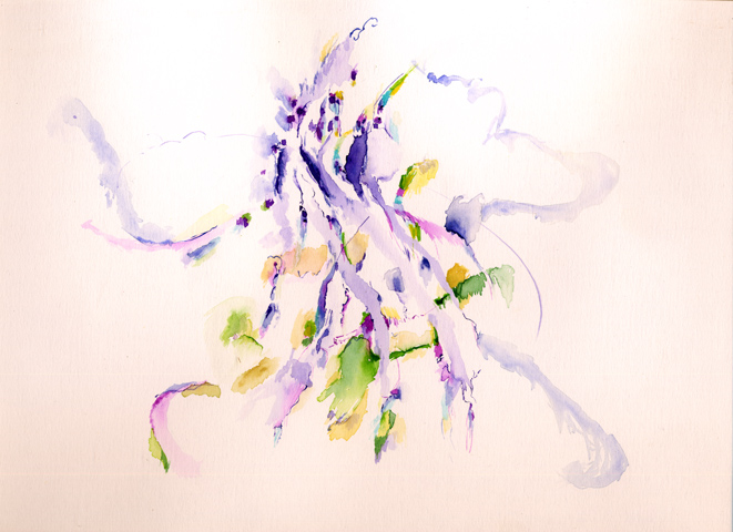 Kirsten K&ouml;tter: Site-specific painting, Malerei vor Ort, 2003, Aquarell, 24 &times; 34 cm