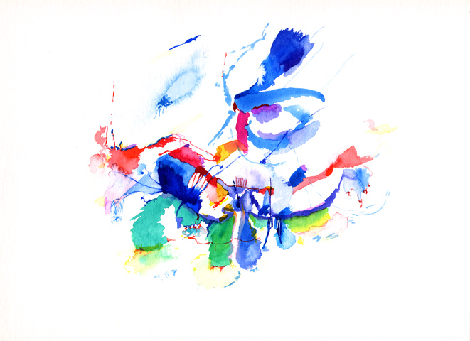 Kirsten K&ouml;tter: Site-specific painting, Malerei vor Ort, Sp&auml;tsommer 2003, Aquarell, 30 &times; 40 cm
