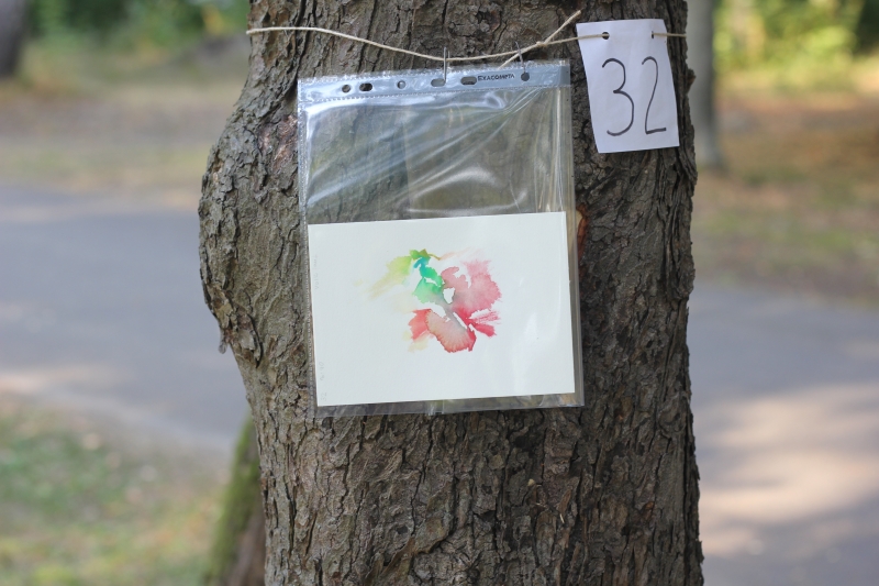 2025-08-20_malathon-chemnitz_32_baum_2936, watercolour, 12 × 17 cm (Kirsten Kötter)